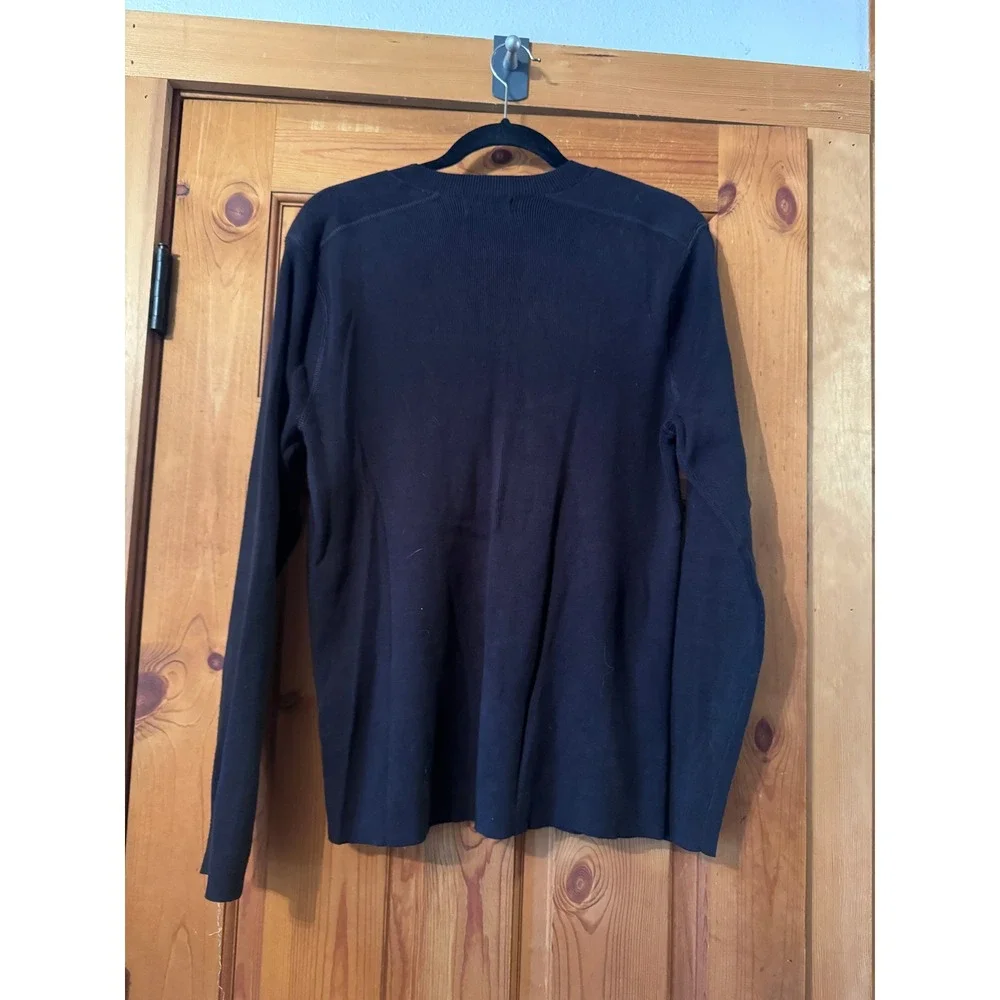 Polo Jeans Co Ralph Lauren V-Neck Sweater M Black Cotton Knit Preppy Minimalist